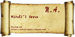 Mihál Anna névjegykártya